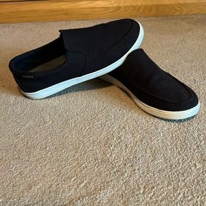 Black size 9 croc slip ons